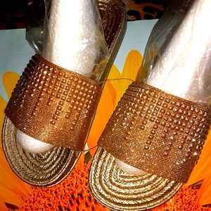 Gold Glitter Slides / Birkenstocks